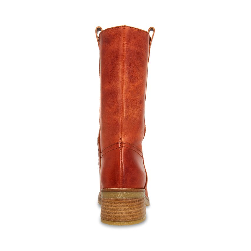 Botas Altas Steve Madden Winny Rust Cuero Mujer Marrones | ES ER94S6